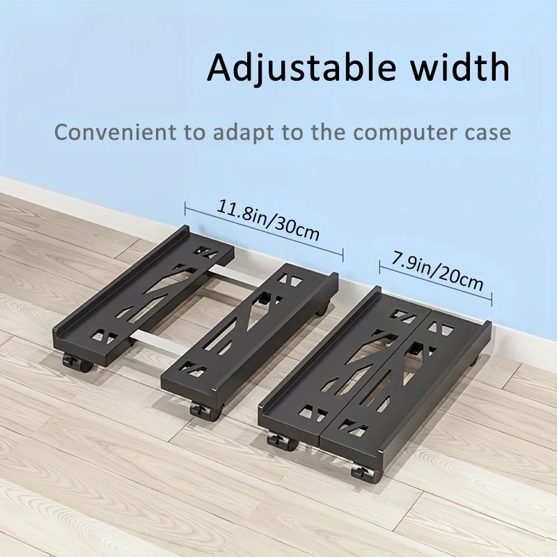 PC Tower Stand Adjustable Ventilated Base With Casters - Image 5