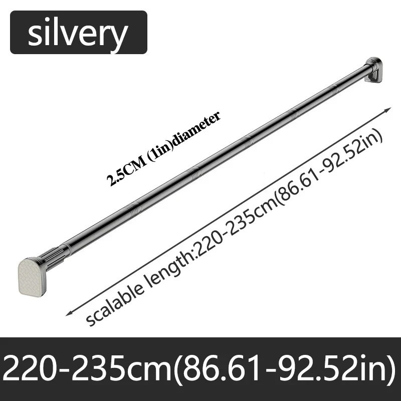 Adjustable Stainless Steel Shower Curtain Rod - Home Organizers Clothes Drying Rack, No-Drill Telescopic Pole for Bathroom - Image 8