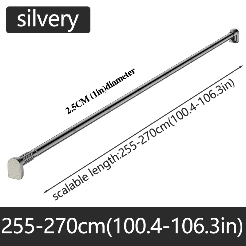 Adjustable Stainless Steel Shower Curtain Rod - Home Organizers Clothes Drying Rack, No-Drill Telescopic Pole for Bathroom - Image 9
