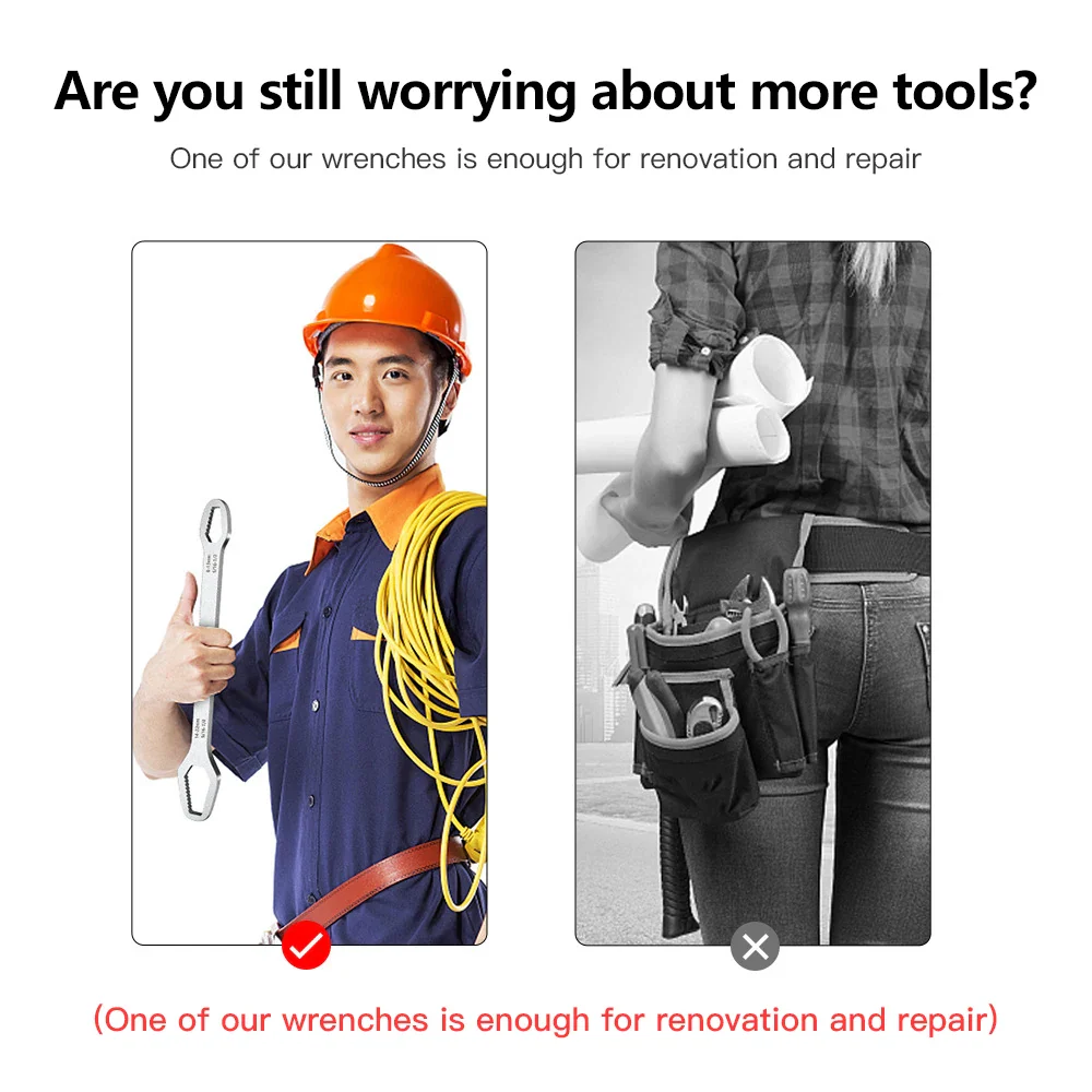 Adjustable Torx Wrench Tool Set - 8-22mm Double-Head Spanner for Home Tools and Repairs - Image 5