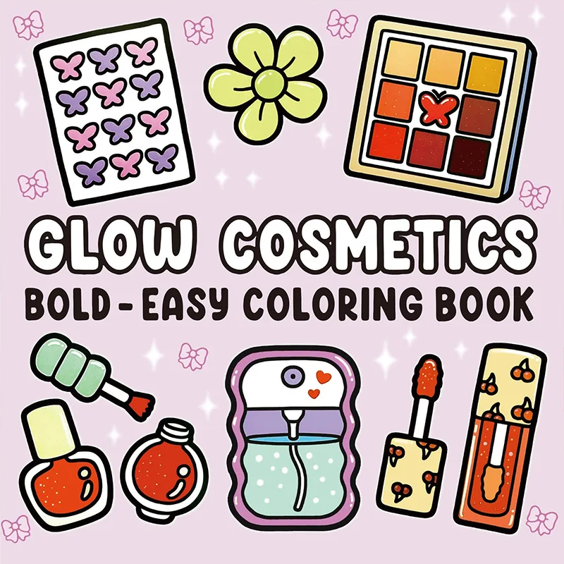Adult Coloring Book Cosmetics Themed Bold Easy Patterns Fall 2025 Gift Idea - Image 3