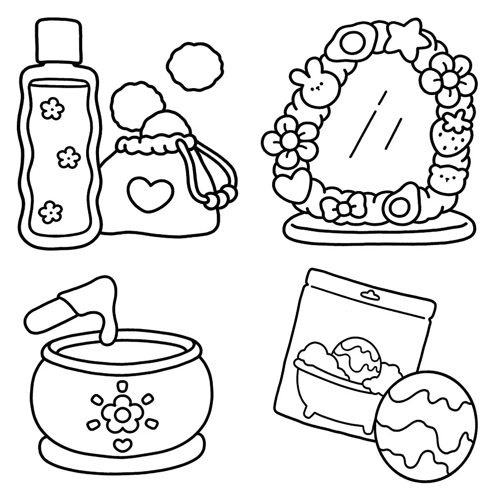 Adult Coloring Book Cosmetics Themed Bold Easy Patterns Fall 2025 Gift Idea - Image 5