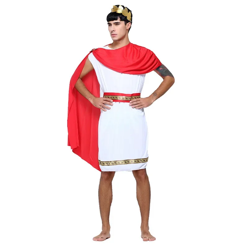 Adult Greek God and Goddess Costume Set with Headdress, Robe, and Belt for Cosplay and Halloween Events - Image 11