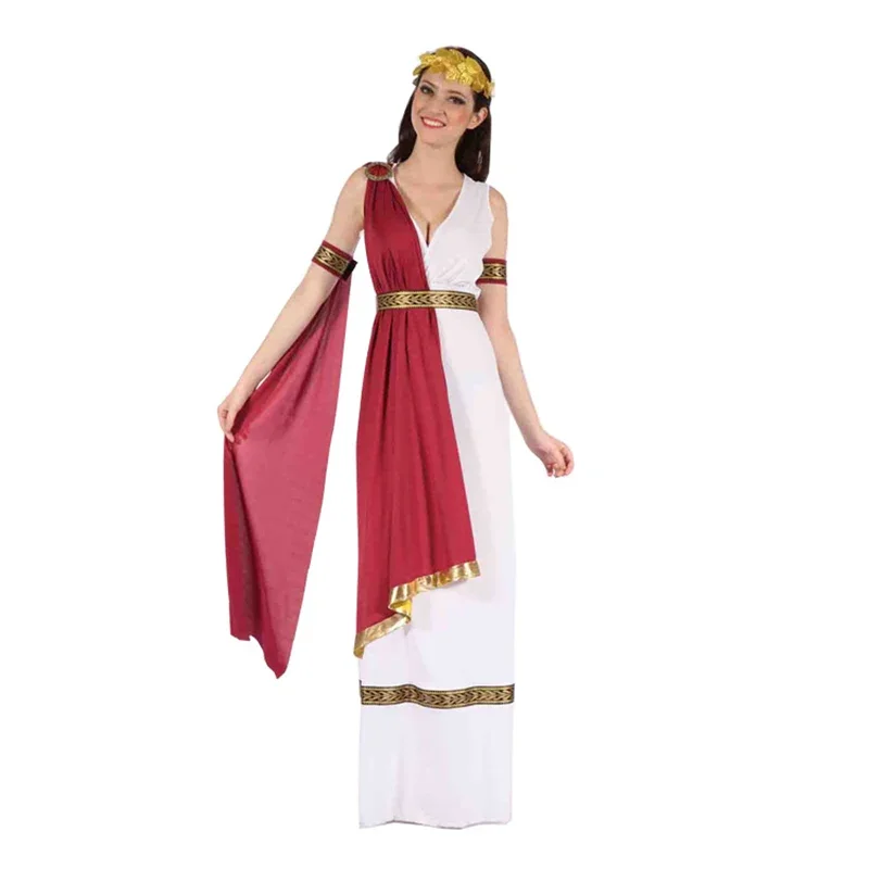 Adult Greek God and Goddess Costume Set with Headdress, Robe, and Belt for Cosplay and Halloween Events - Image 7