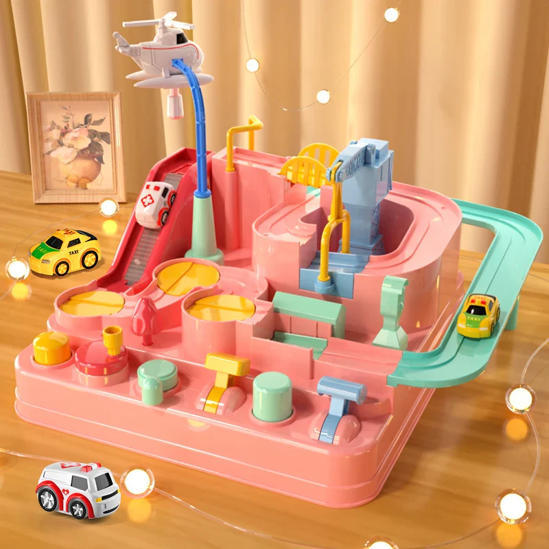 Adventure Car Track Playset for Kids - Urban Rescue Parking Lot & Puzzle Game, Preschool Gift - Image 3