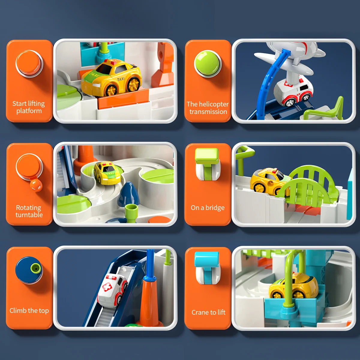 Adventure Car Track Playset for Kids - Urban Rescue Parking Lot & Puzzle Game, Preschool Gift - Image 4