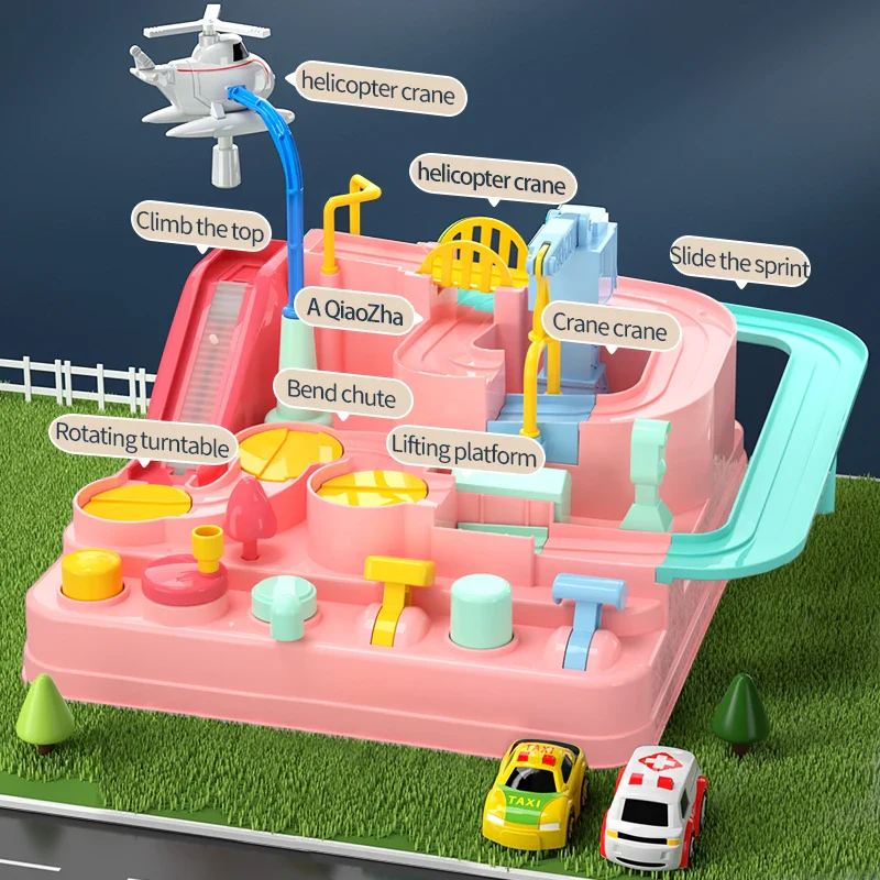 Adventure Car Track Playset for Kids - Urban Rescue Parking Lot & Puzzle Game, Preschool Gift - Image 5