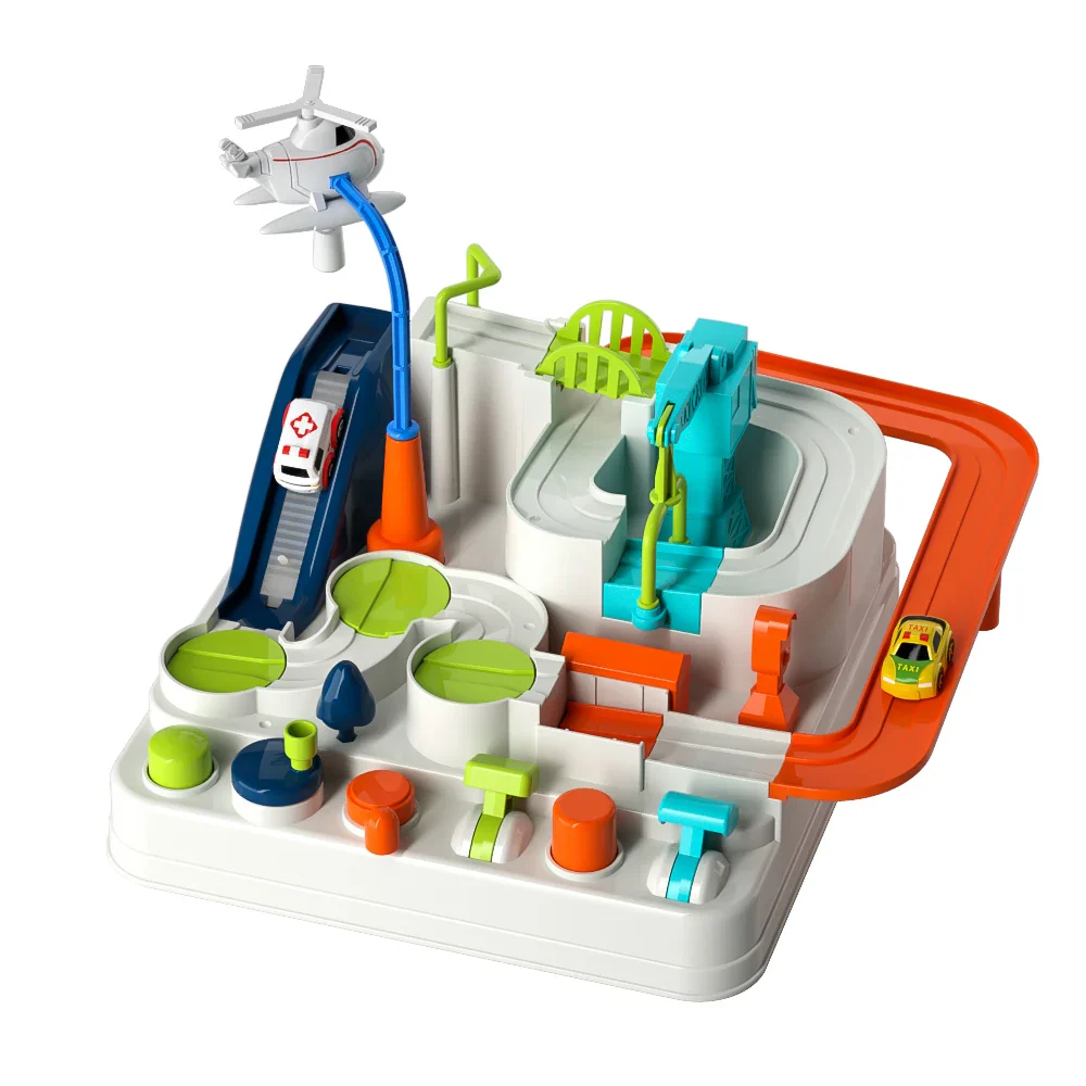 Adventure Car Track Playset for Kids - Urban Rescue Parking Lot & Puzzle Game, Preschool Gift - Image 7