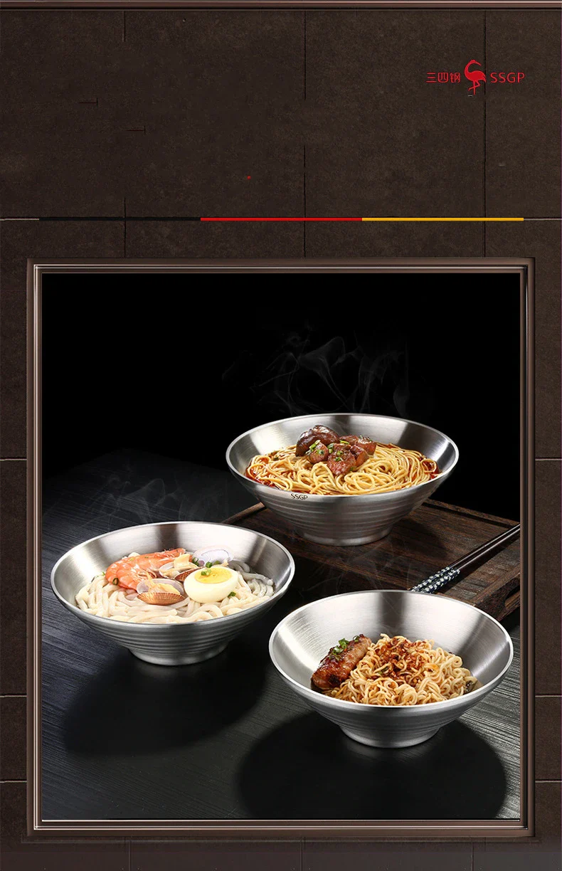 Stainless Steel Ramen Bowl 1.4L Insulating Christmas Gift - Image 11