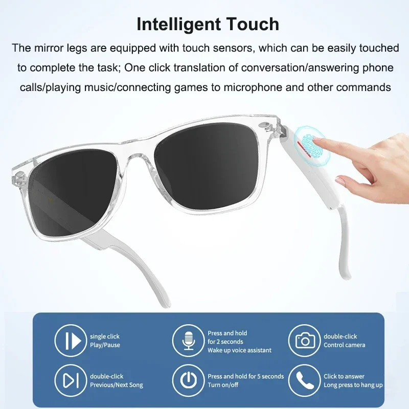 Smart Translation Glasses Bluetooth Call Voice Assistant - Image 3