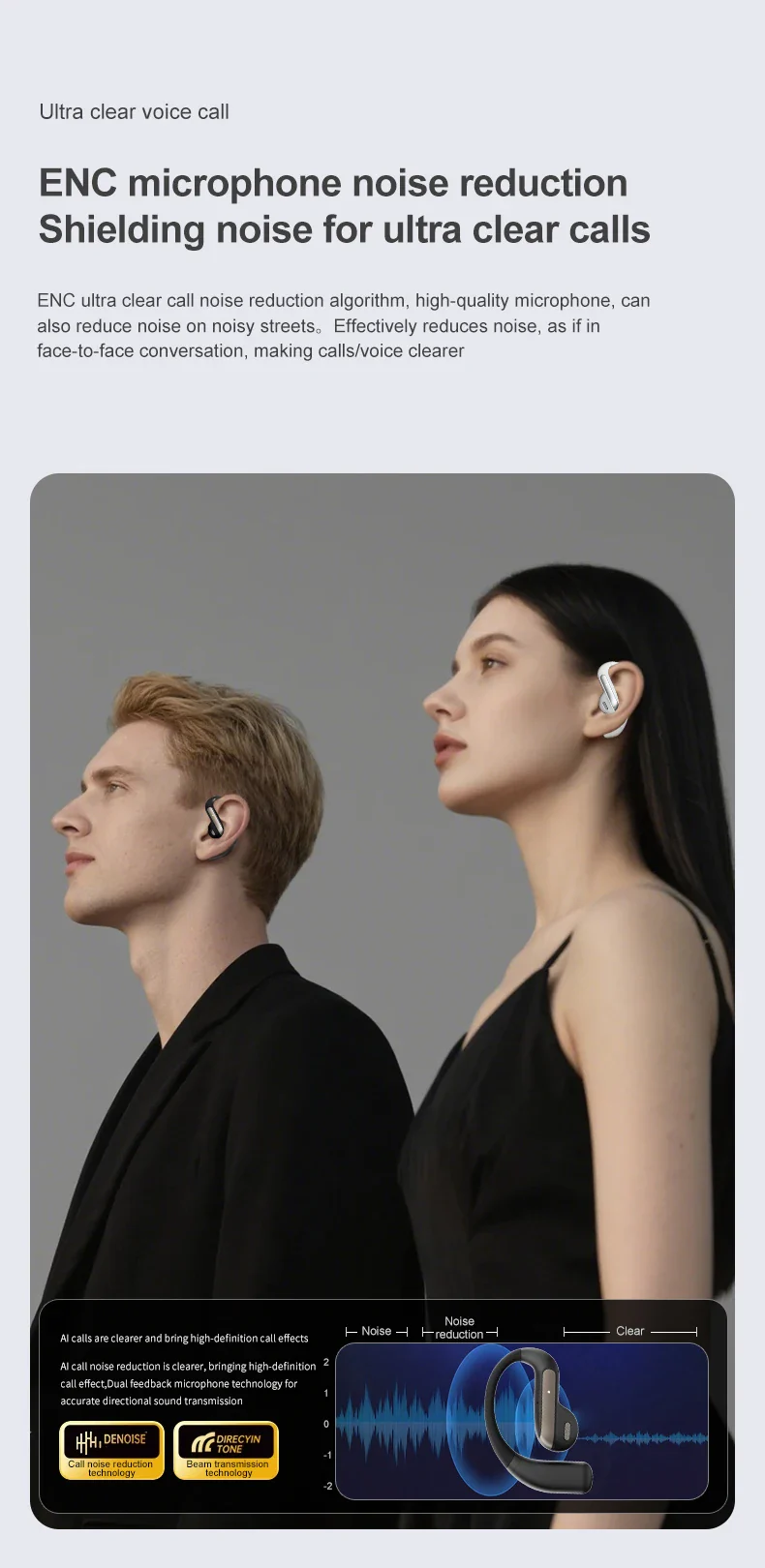 AI Translation Earbuds With Noise Canceling Ear Hook Sports - Image 19