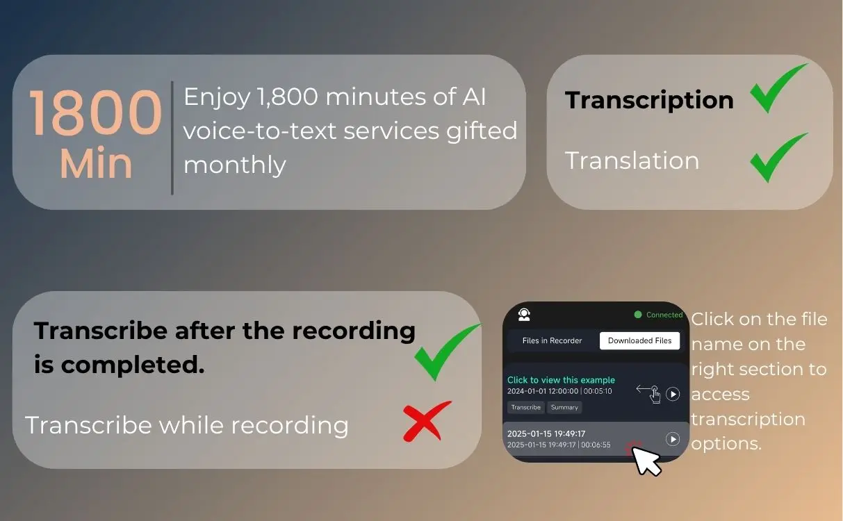 AI Voice Recorder 64GB Aluminum Dictaphone Transcribe - Image 11
