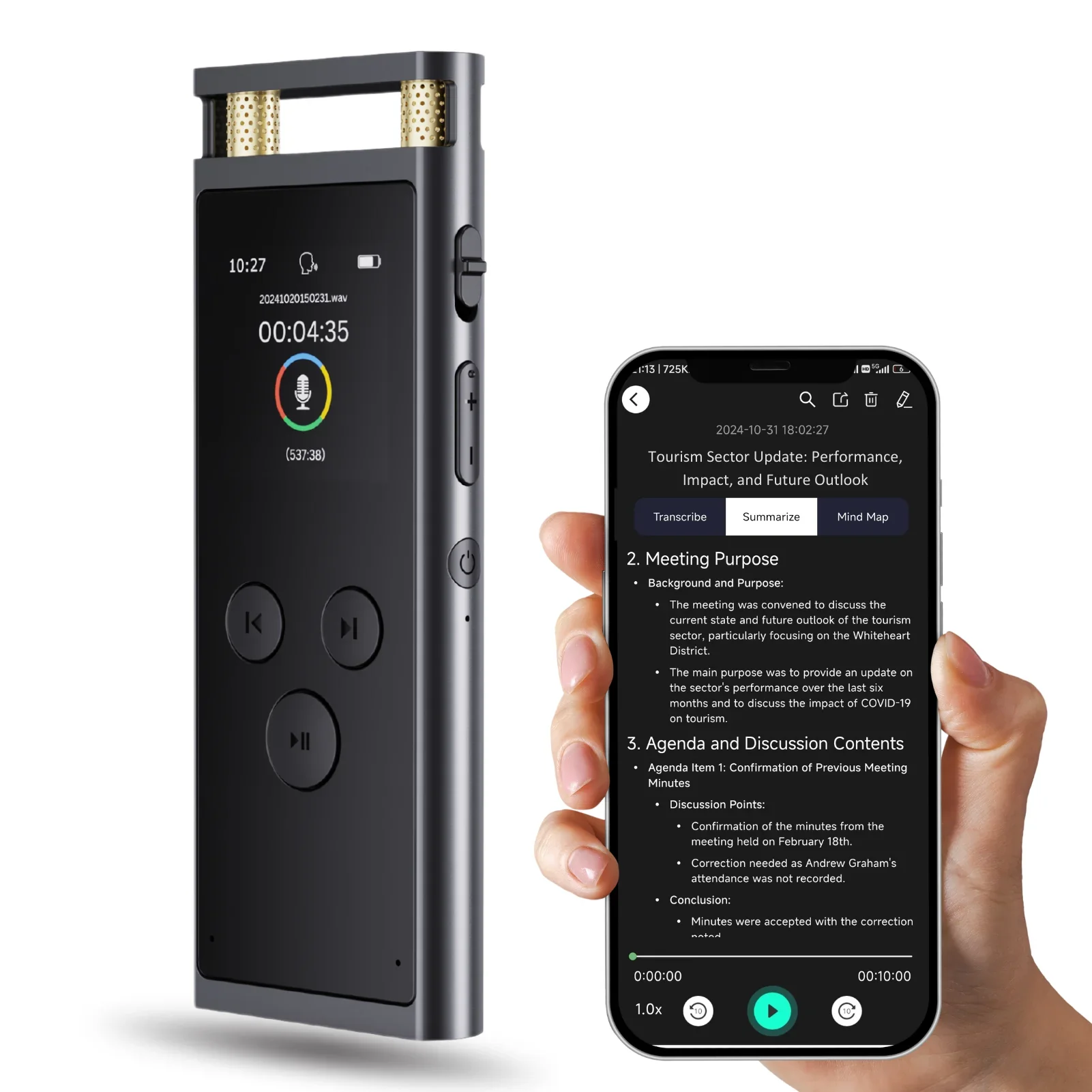 AI Voice Recorder 64GB Aluminum Dictaphone Transcribe - Image 14