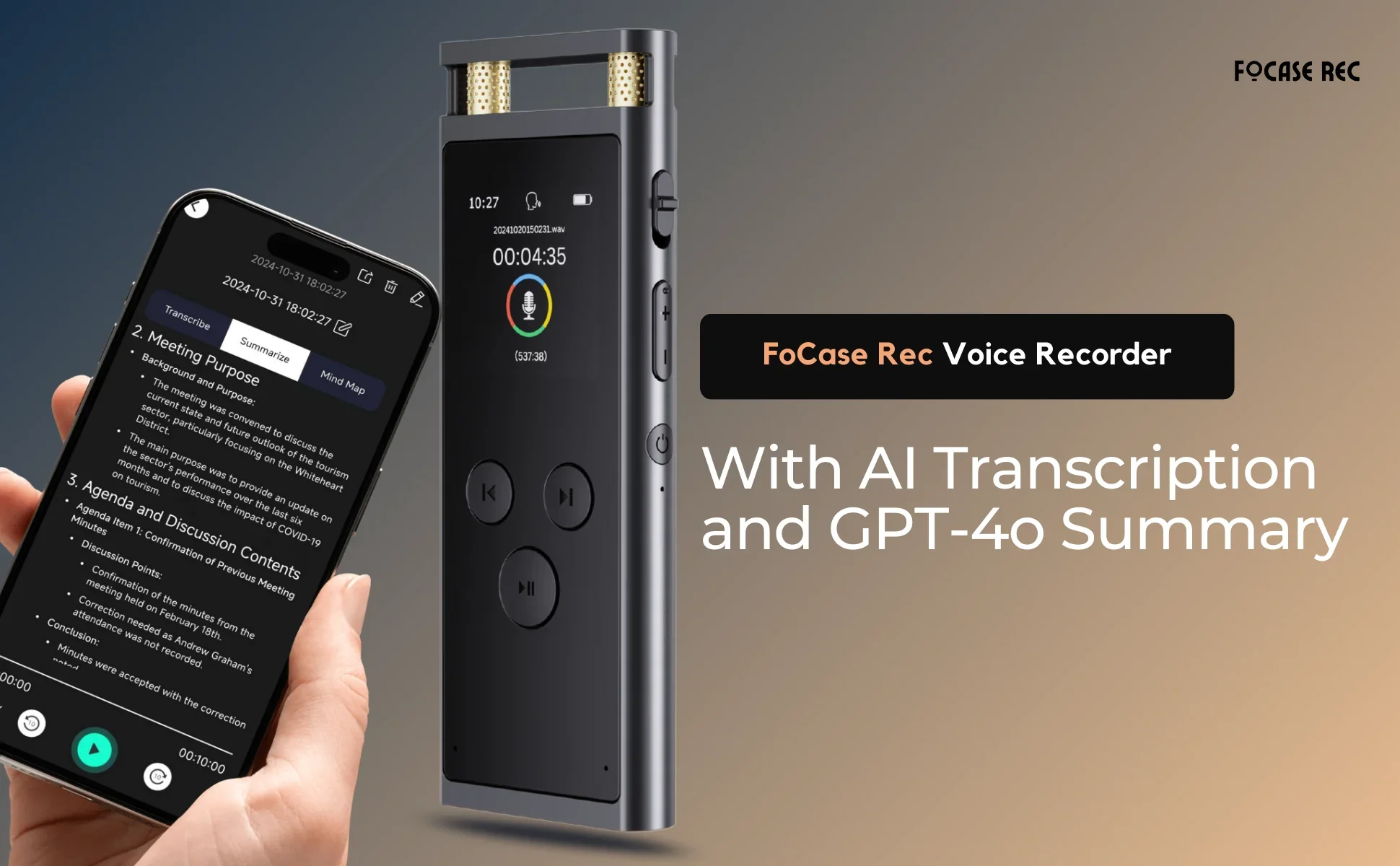 AI Voice Recorder 64GB Aluminum Dictaphone Transcribe - Image 7