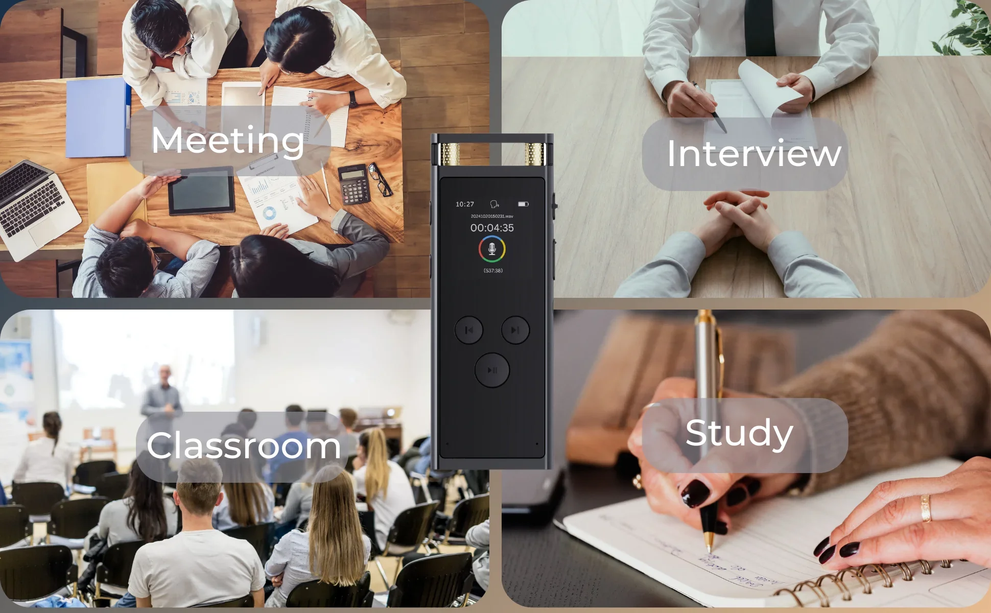 AI Voice Recorder 64GB Aluminum Dictaphone Transcribe - Image 8