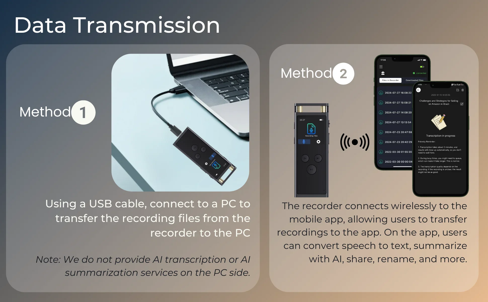 AI Voice Recorder 64GB Aluminum Dictaphone Transcribe - Image 9