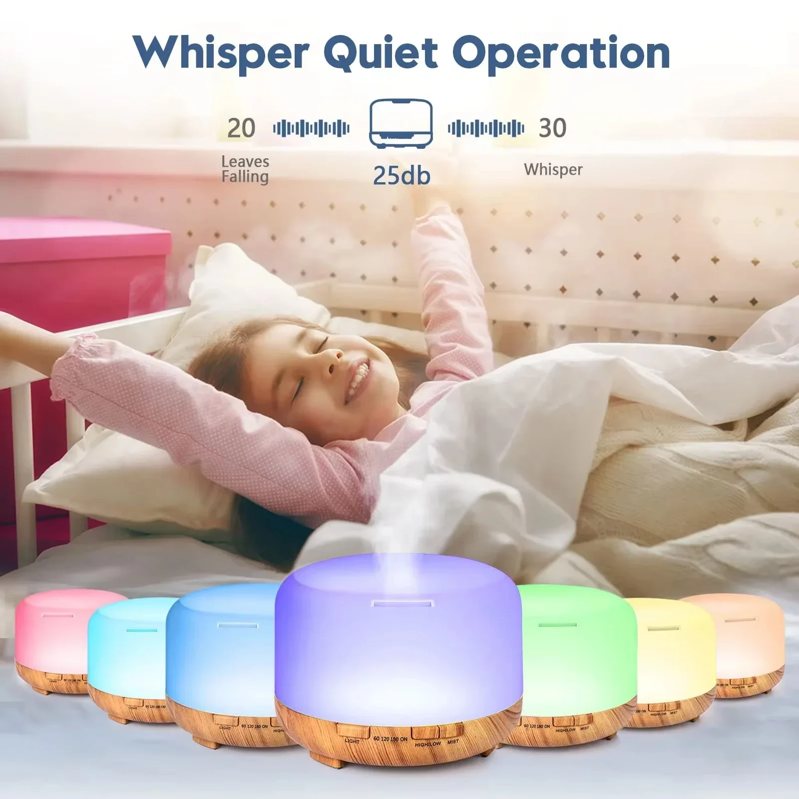 Air Humidifier Essential Oil Diffuser 500ML Ultrasonic LED Lamp - Image 4