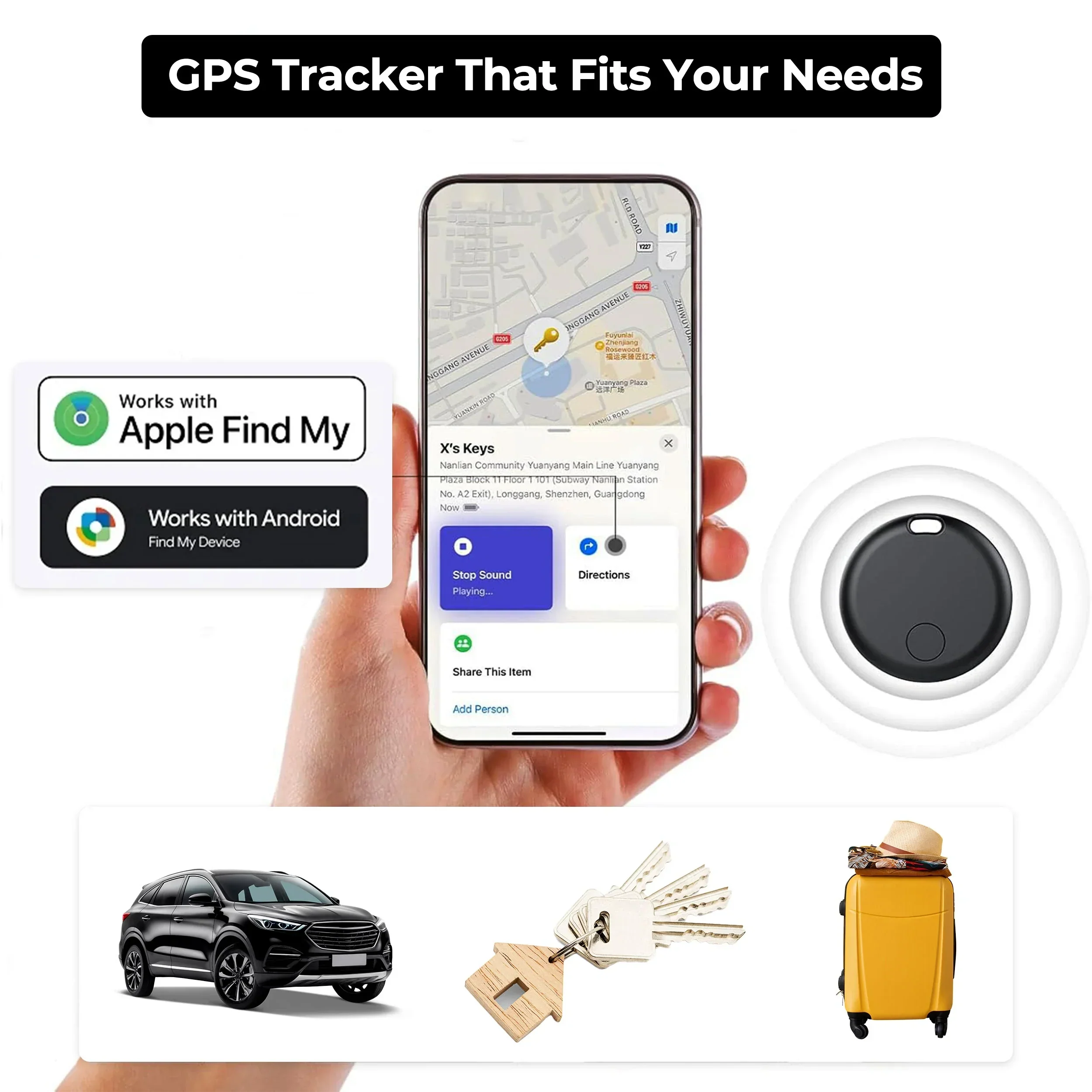 Airtag GPS Tracker Key Finder Bluetooth Locator No SIM - Image 2
