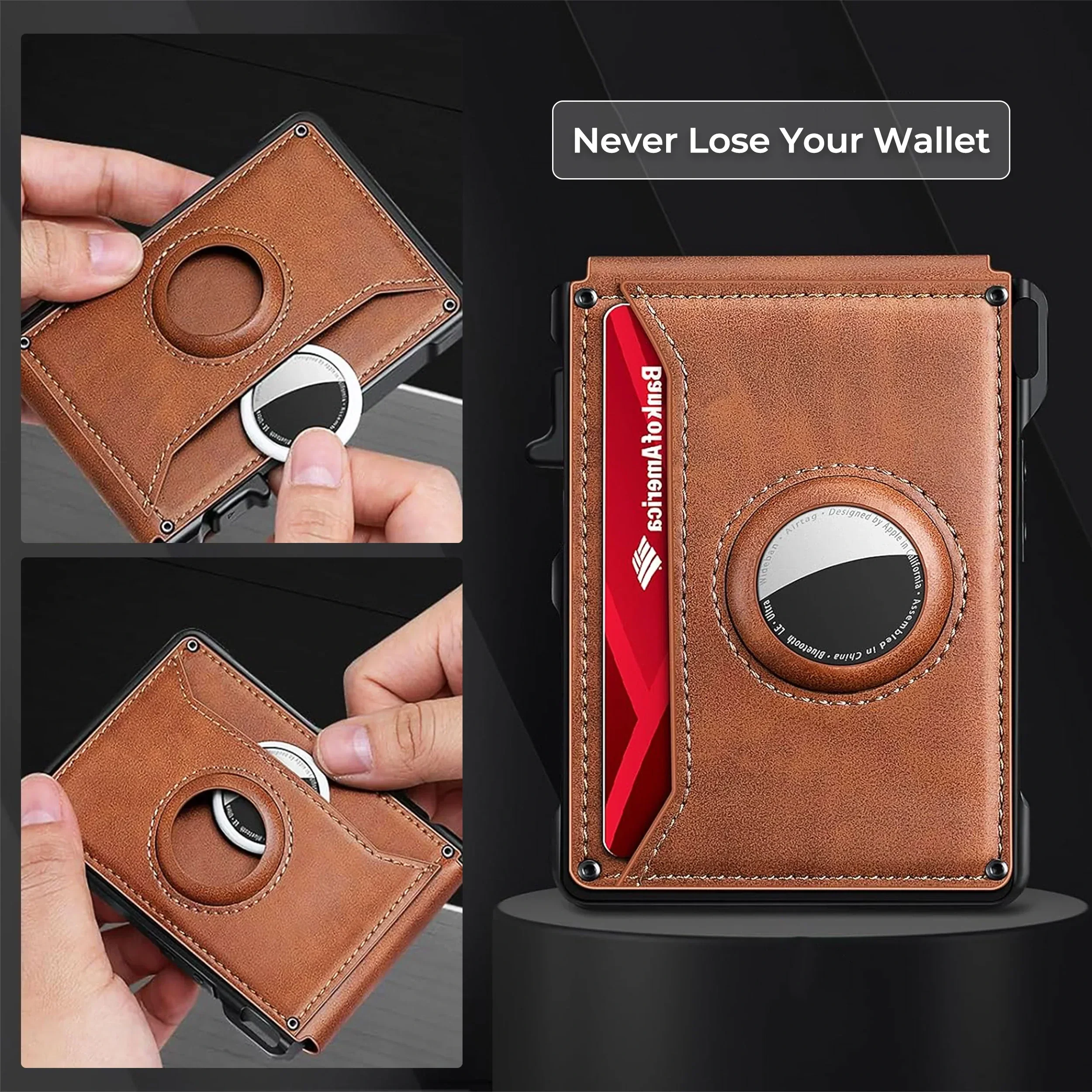 AirTag Wallet Leather Slim RFID Blocking Wallet 2025 - Image 4