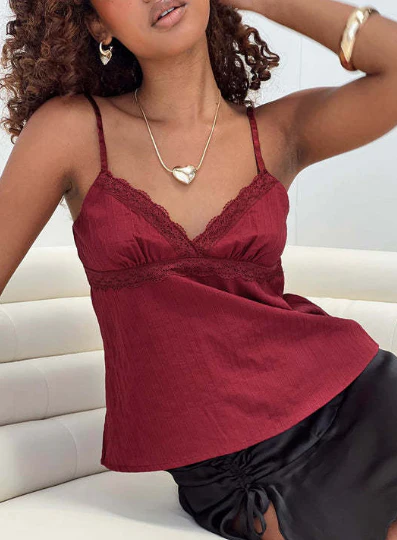 Airy Cotton Tank Top for Women with Lace Details and Adjustable Straps, Summer Going Out Top in Sweet Lemonade - Image 5