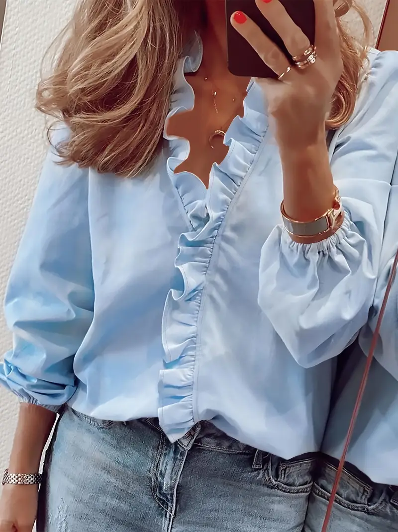 Airy Blouse for Women, Breathable Summer Top, Versatile and Comfortable Fit, Available in Pink and Blue - Image 9