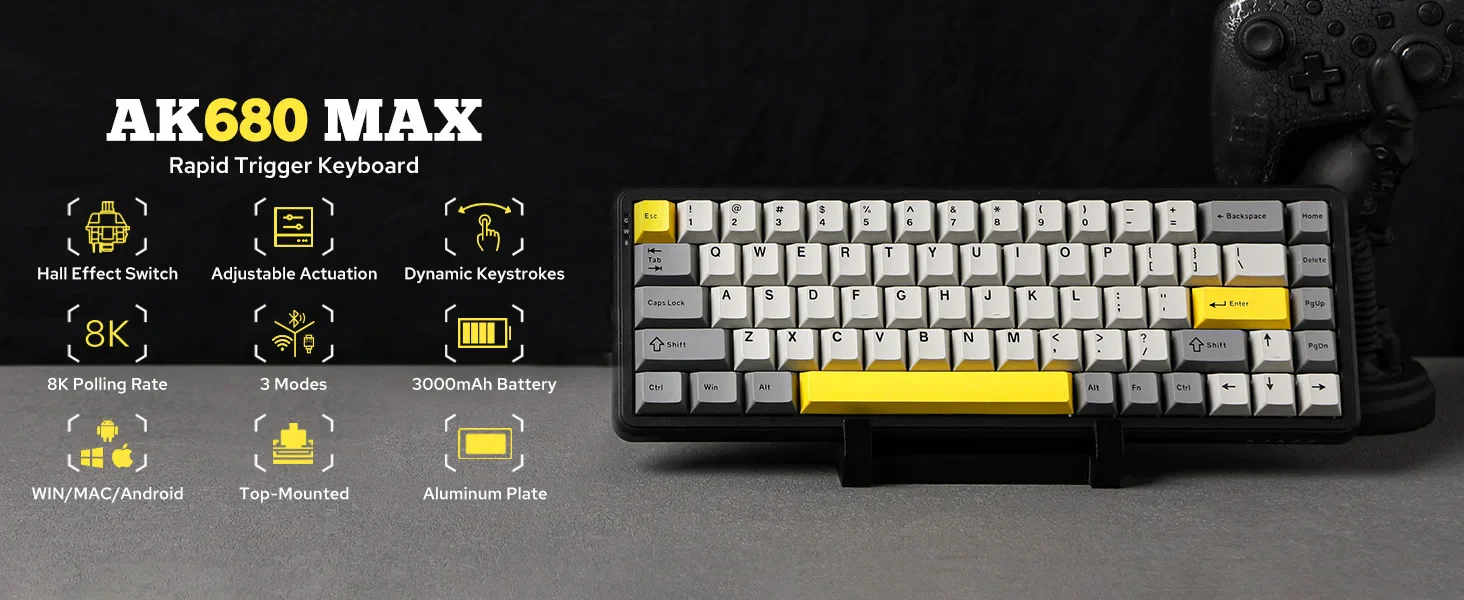 Mechanical Keyboard 68Key Wireless Bluetooth RGB Hall Effect - Image 7