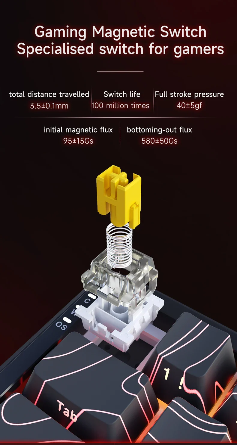 Mechanical Keyboard Sixty Mini Wireless ARGB Magnetic Hall - Image 18