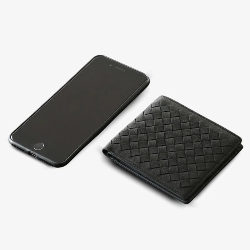 Alcantara Feel Woven BiFold Wallet Luxury Gift Idea - Image 3