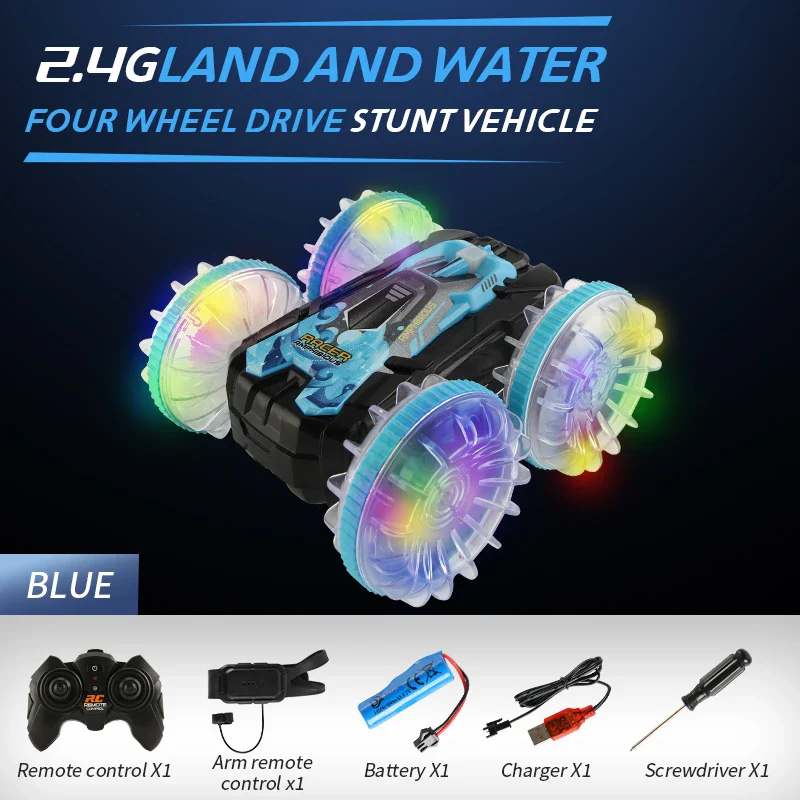 Remote Control All-Terrain Stunt Vehicle - Double-Sided Drifting Car with Lights, Ideal Outdoor Toy for Boys - Image 10