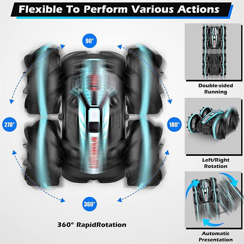 All-Terrain Remote Control Stunt Vehicle - Double-Sided Drifting Car with LED Wheels, Outdoor Adventure Toy for Boys - Image 6