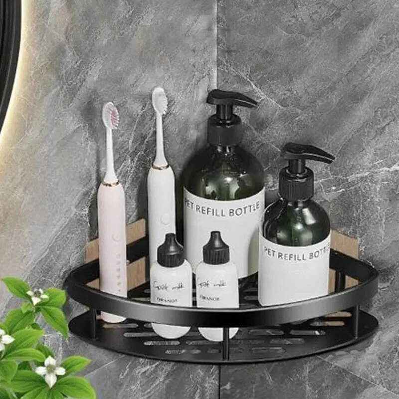 Aluminum Alloy Bathroom Shelf - No Drill Home Organizers for Shampoo, Kitchen Storage, Waterproof Design - Image 5