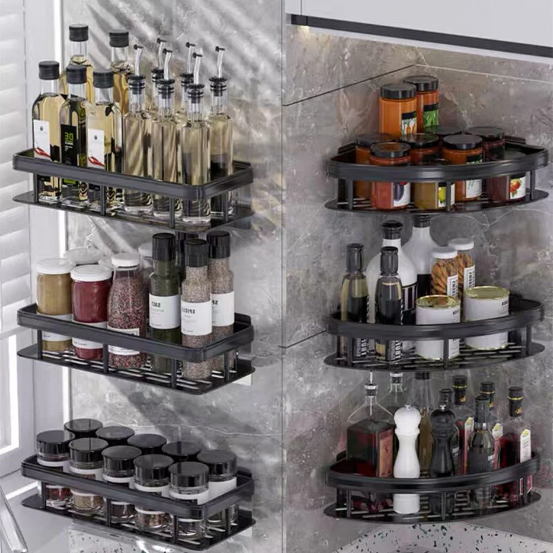 Aluminum Alloy Bathroom Shelf - No Drill Home Organizers for Shampoo, Kitchen Storage, Waterproof Design - Image 7