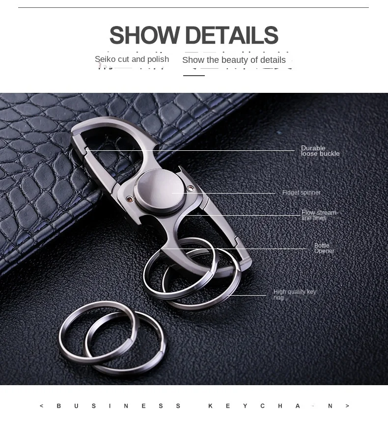 Fidget Spinner Keychain Stainless Steel EDC Gift 2025 - Image 14