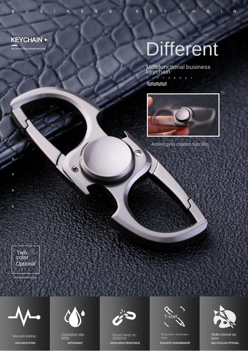 Fidget Spinner Keychain Stainless Steel EDC Gift 2025 - Image 7