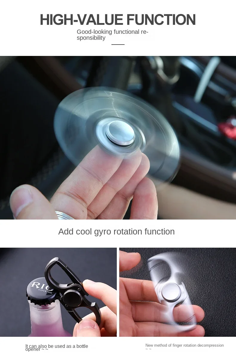 Fidget Spinner Keychain Stainless Steel EDC Gift 2025 - Image 9