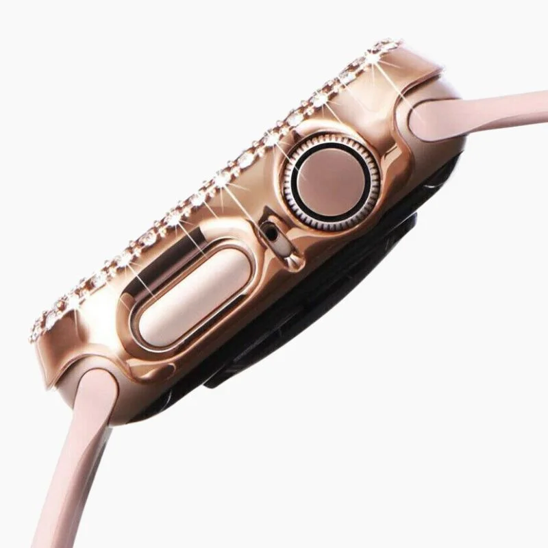 Apple Watch Band Rose Gold Crystal Bracelet Strap Gift - Image 2