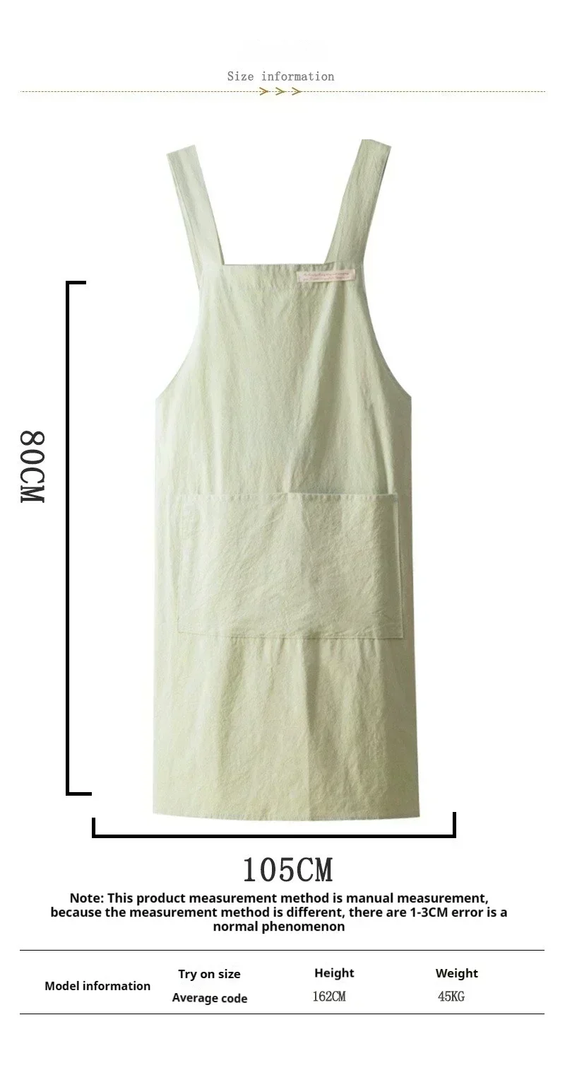 Apron Cotton Linen Minimalist Japanese Korean Kitchen And Florist Apron Fall 2025 Breathable Durable - Image 3