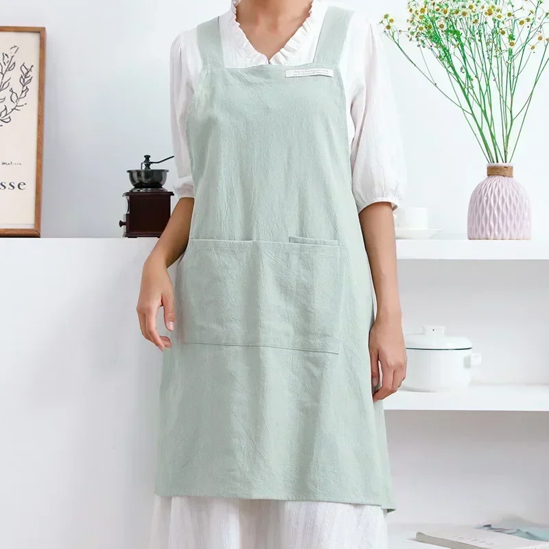 Apron Cotton Linen Minimalist Japanese Korean Kitchen And Florist Apron Fall 2025 Breathable Durable - Image 5