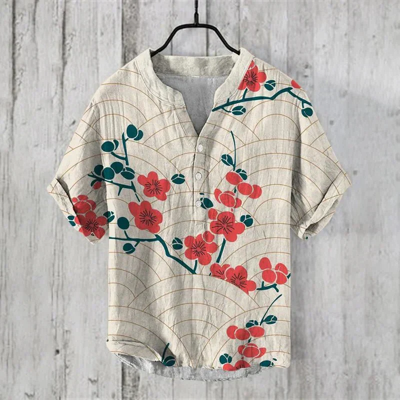 Artistic Linen-Silk Shirt for Spring and Summer Casual Wear, Lightweight Breathable Fabric, Unique Design, Regular Fit - Image 3