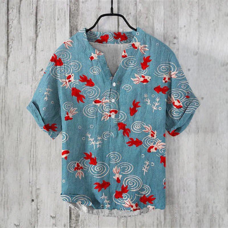 Artistic Linen-Silk Shirt for Spring and Summer Casual Wear, Lightweight Breathable Fabric, Unique Design, Regular Fit - Image 7
