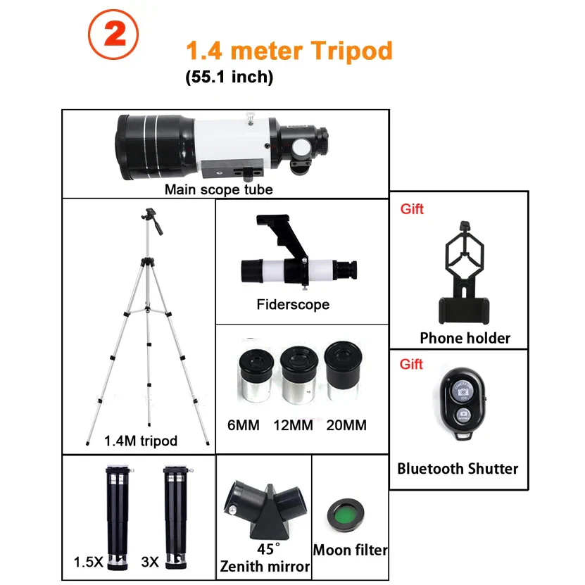Astronomical Telescope Monocular 150X Zoom HD Night Vision For Moon And Star Viewing Holiday Gifts 2026 - Image 5