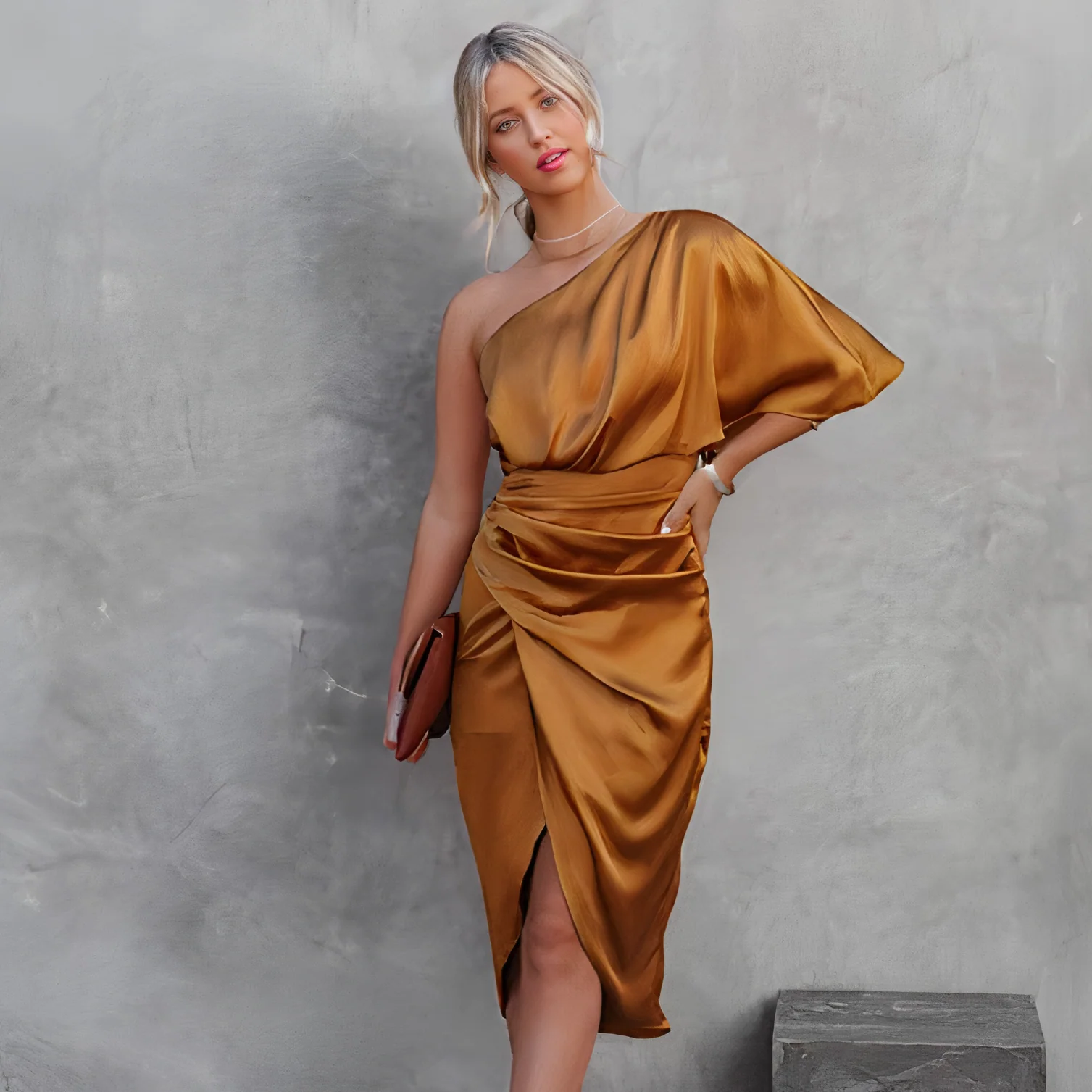 Asymmetrical Evening Dress for Formal Events, Elegant Gown for Weddings and Parties, Comfortable and Stylish - Image 4