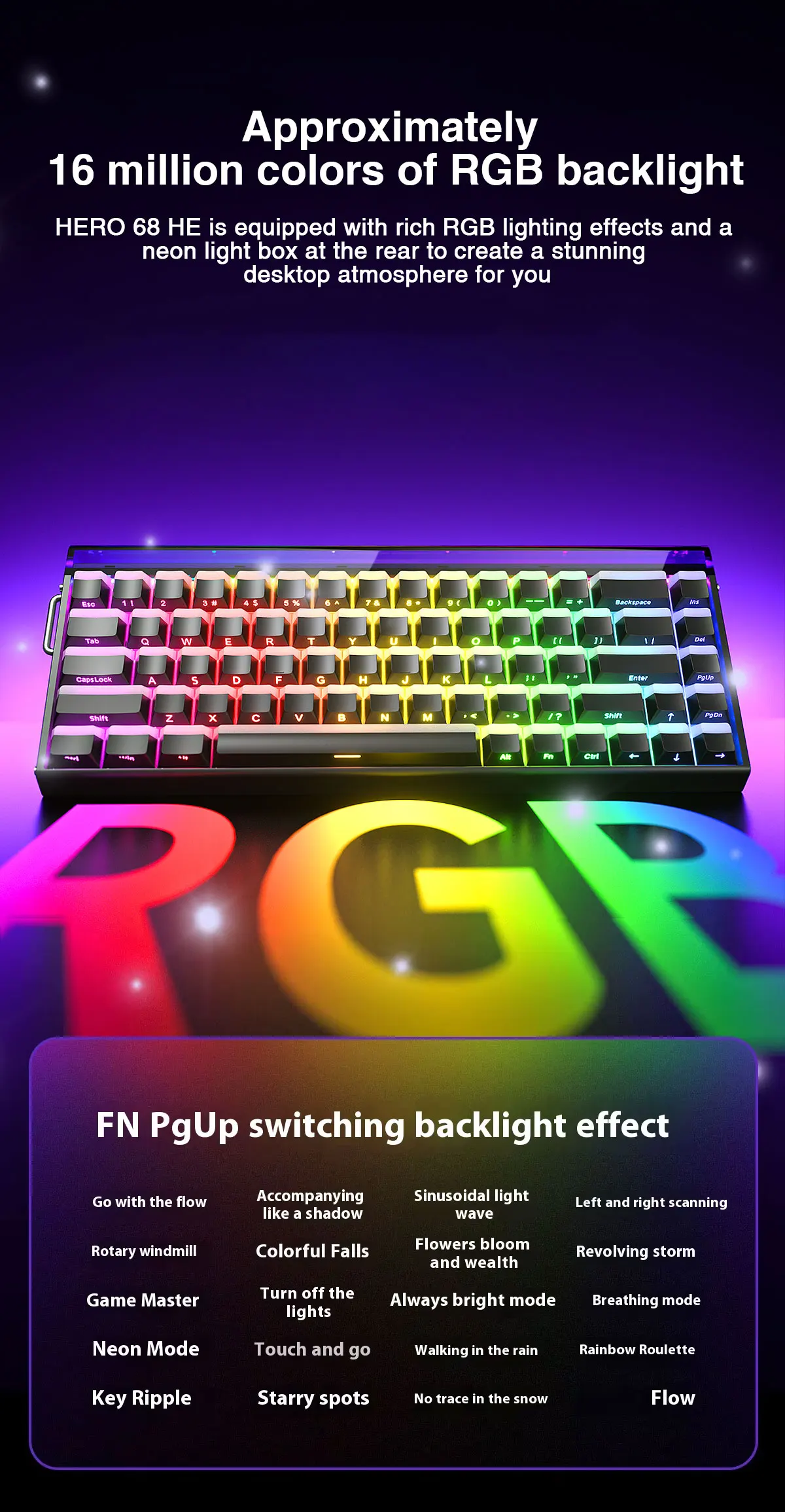 Mechanical Gaming Keyboard 68 Key RGB Compact Esports - Image 19