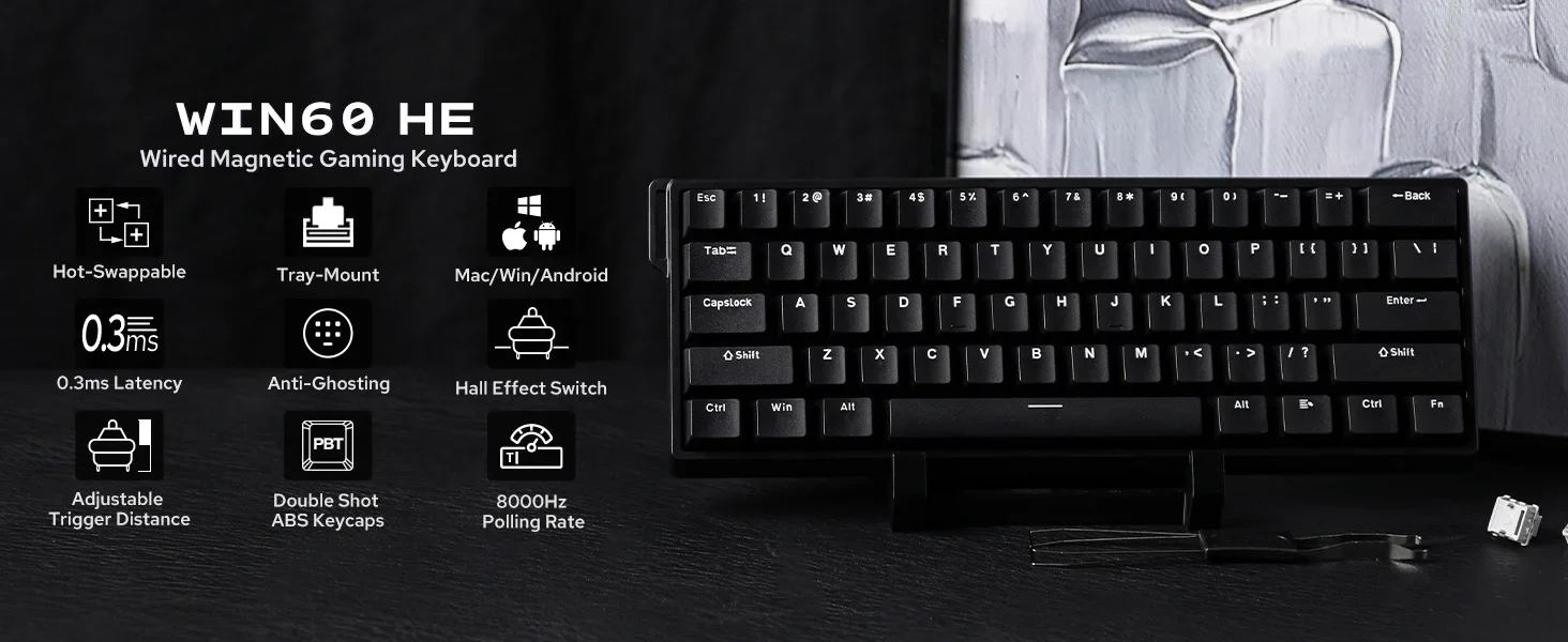 60 Percent Magnetic Mechanical Keyboard Hot Swap 8000Hz - Image 6