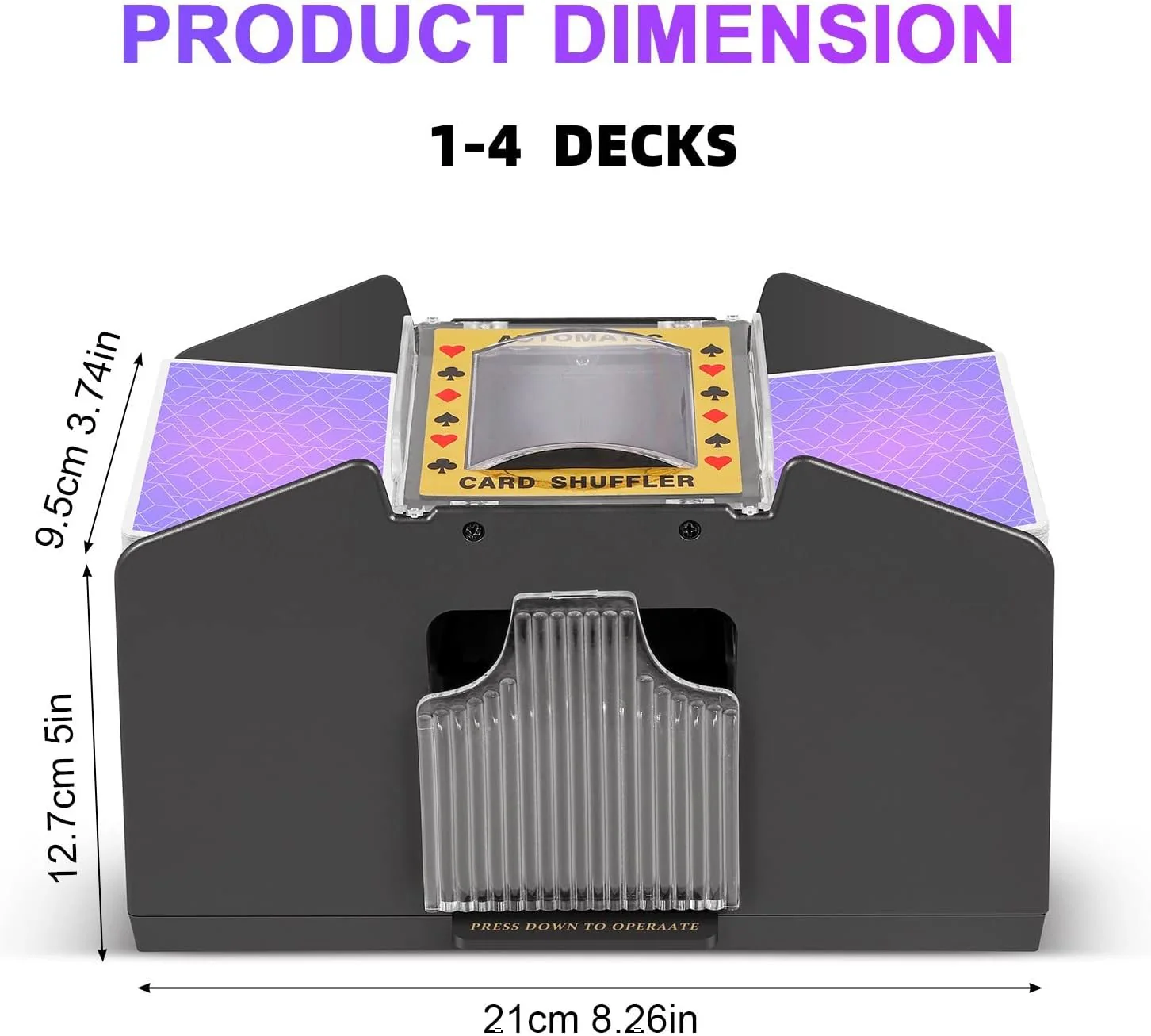Automatic Card Shuffler - Two-Deck Capacity, Battery-Powered Tabletop Poker Shuffler, Fall 2025 Gift - Image 3