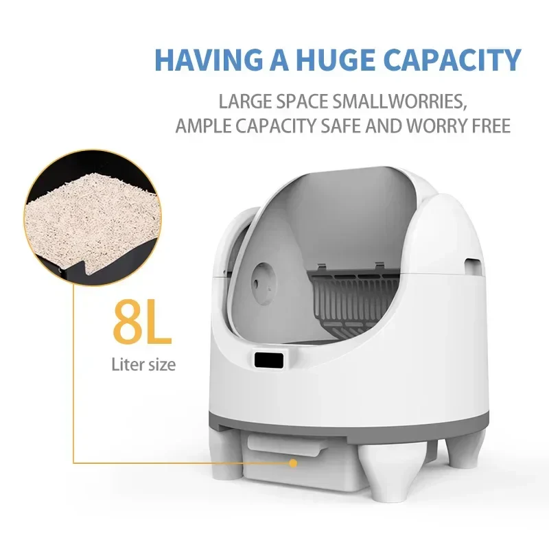 Automatic Cat Litter Box Self Cleaning With App Control Large Space Smart Toilet With Built In Stairs Safety Fall 2025 - Image 2