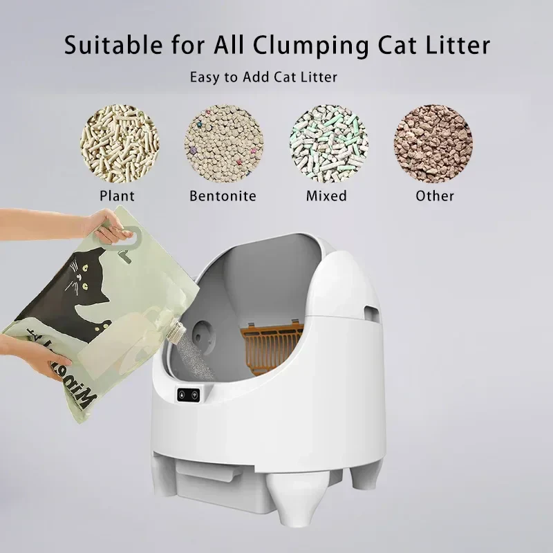 Automatic Cat Litter Box Self Cleaning With App Control Large Space Smart Toilet With Built In Stairs Safety Fall 2025 - Image 6