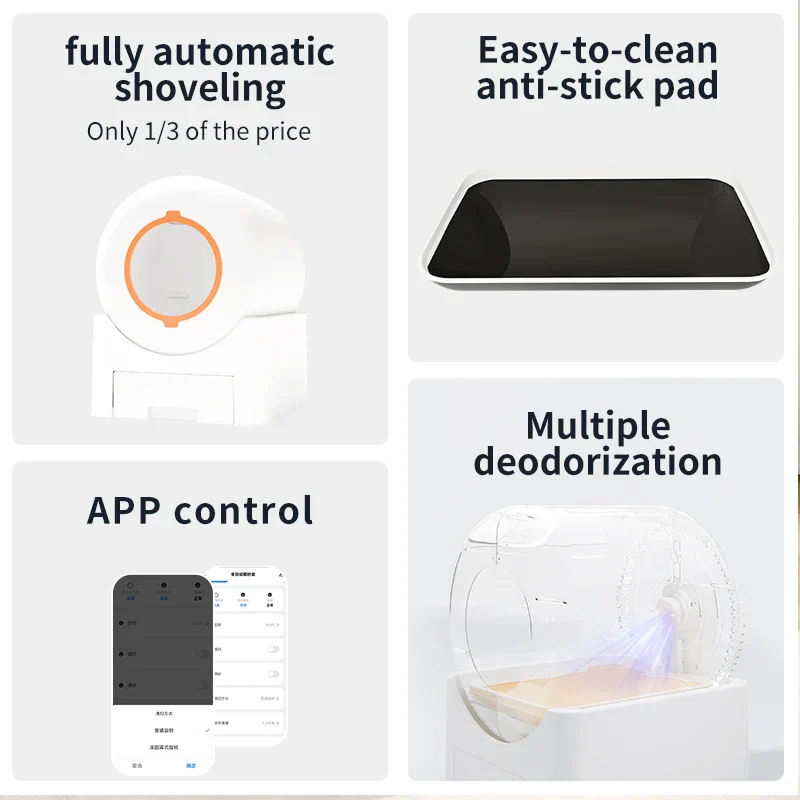 Automatic Cat Litter Box WiFi Connected Self Cleaning Closed Design Extra Large Deodorization Fall 2025 - Image 3