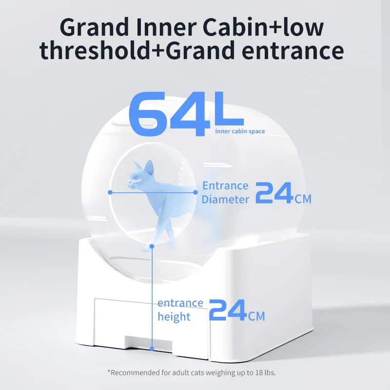 Automatic Cat Litter Box WiFi Connected Self Cleaning Closed Design Extra Large Deodorization Fall 2025 - Image 4