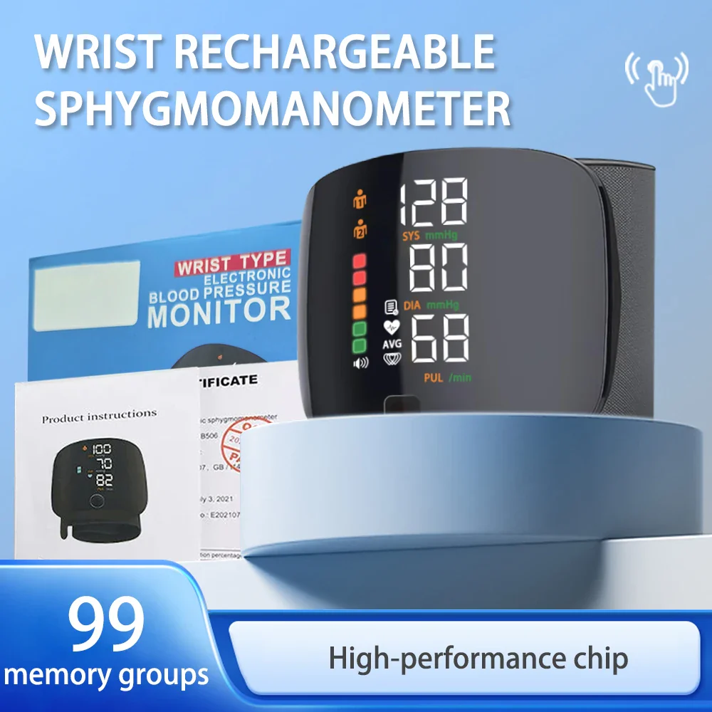 Automatic Digital Wrist Blood Pressure Monitor with Heart Rate Tracking and Smart Touch LCD Screen - Image 5